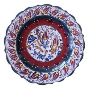 Bordo Lacivert Çini Tabak
