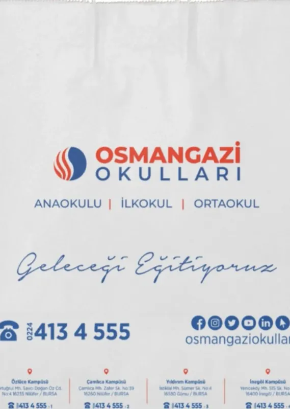 Beyaz Kuşe Kağıt Çanta