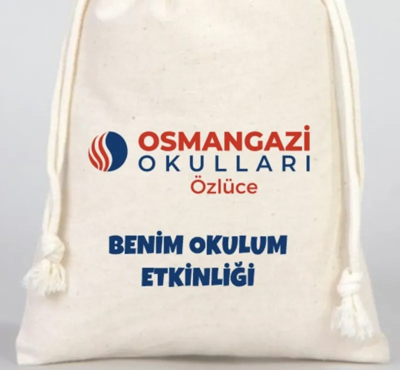 Logo Baskılı İpli Bez Kese
