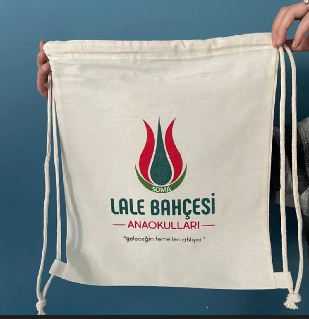 Baskılı Bez Büzgülü Çanta