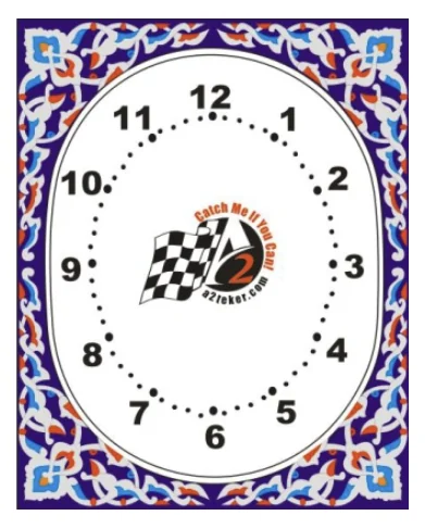 Oval Kadranlı Çini Pano Saat