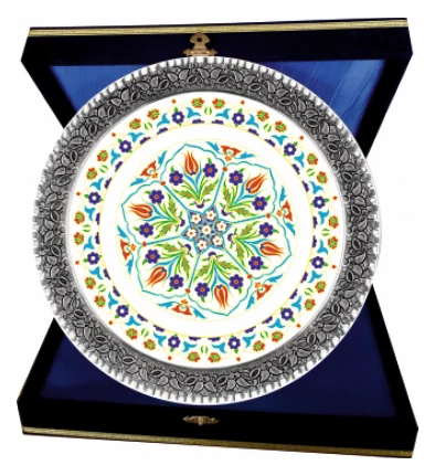 Yıldız Desenli Çini Plaket Tabak